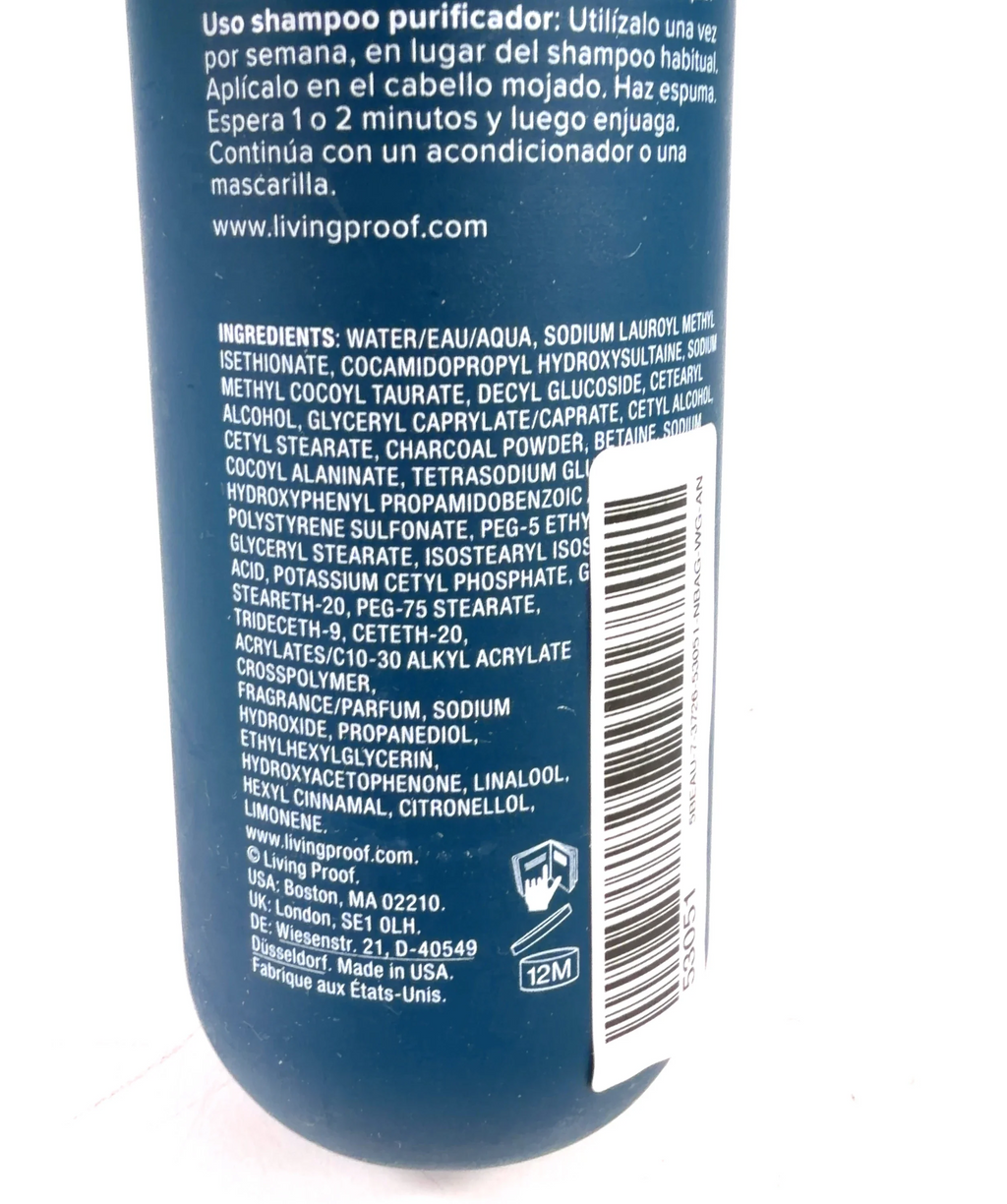 Living Proof clarifying detox shampoo, size 236ml — fabric detail