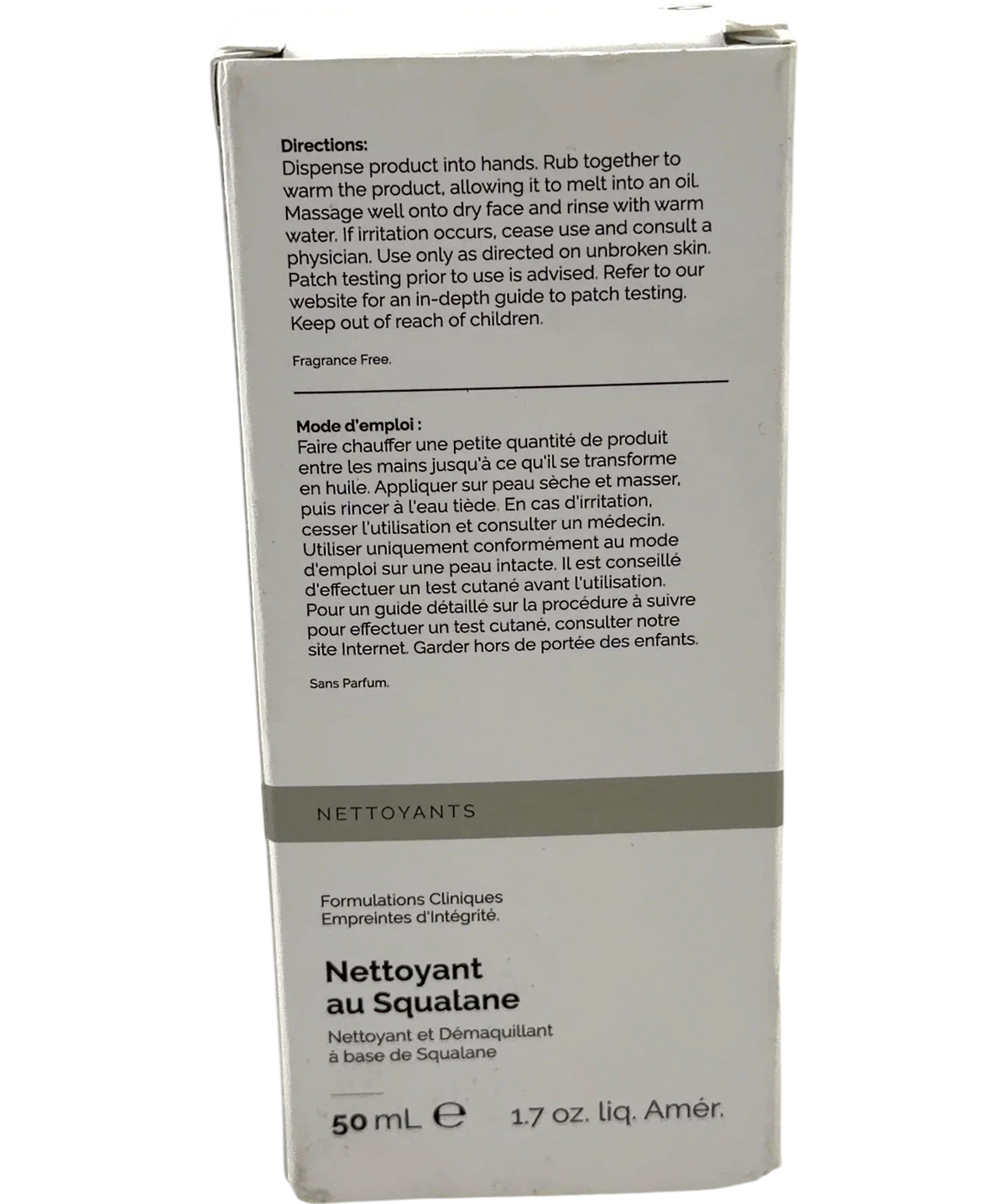 The Ordinary Squalane Cleanser, size 50ml — back