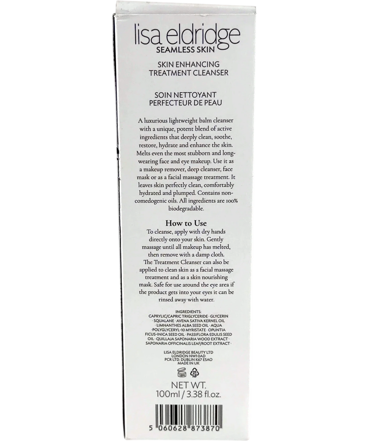 lisa eldridge SKIN ENHANCING TREATMENT CLEANSER, size 100ml — back
