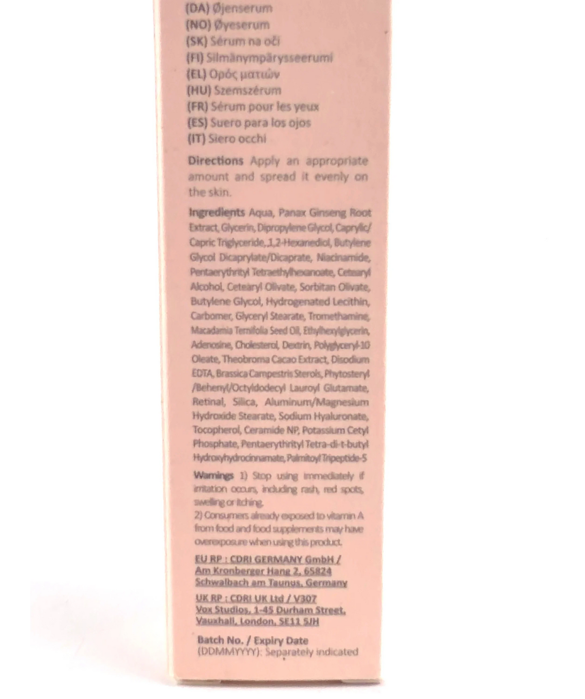 beauty of joseon Revive Eye Serum Ginseng + Retinal, size 30ml — fabric detail