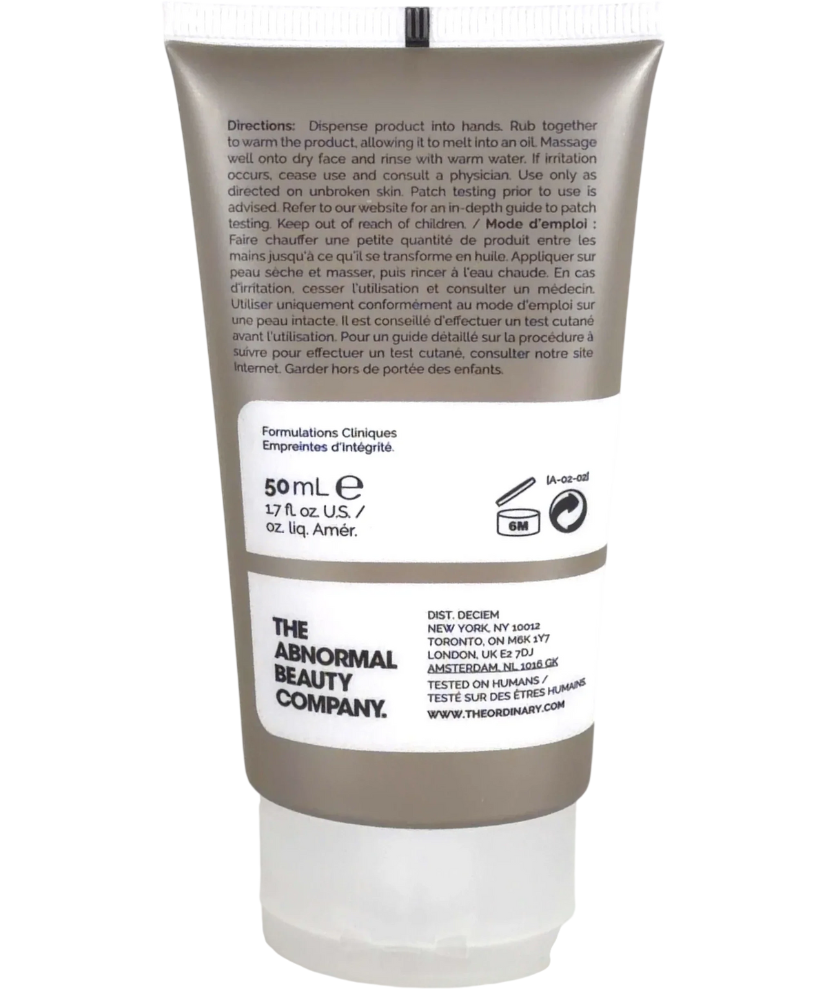 The Ordinary Squalane Cleanser 50ml, size 50ml — back