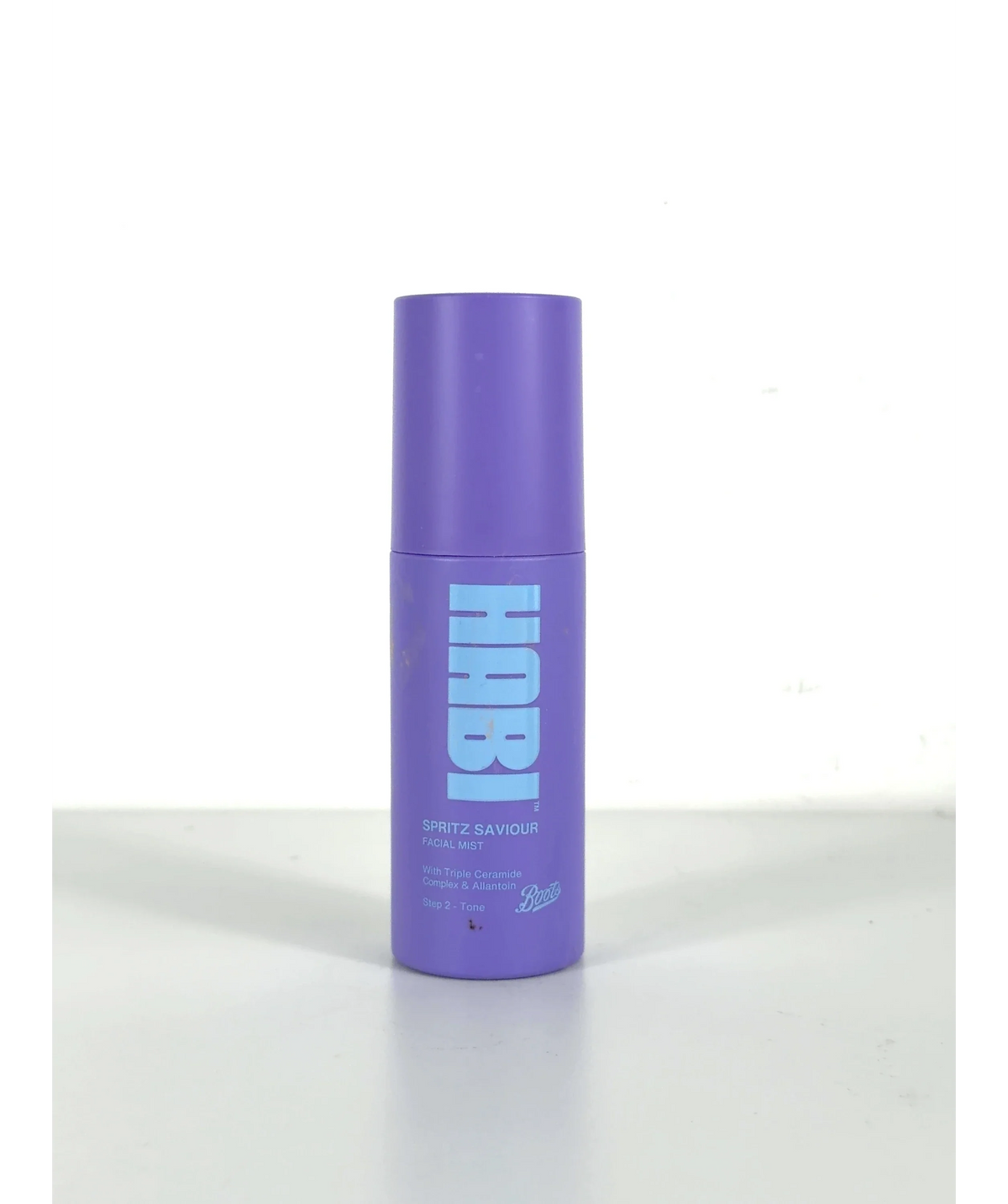 BOOTS purple Spritz Saviour Face Mist, size 95ml — label