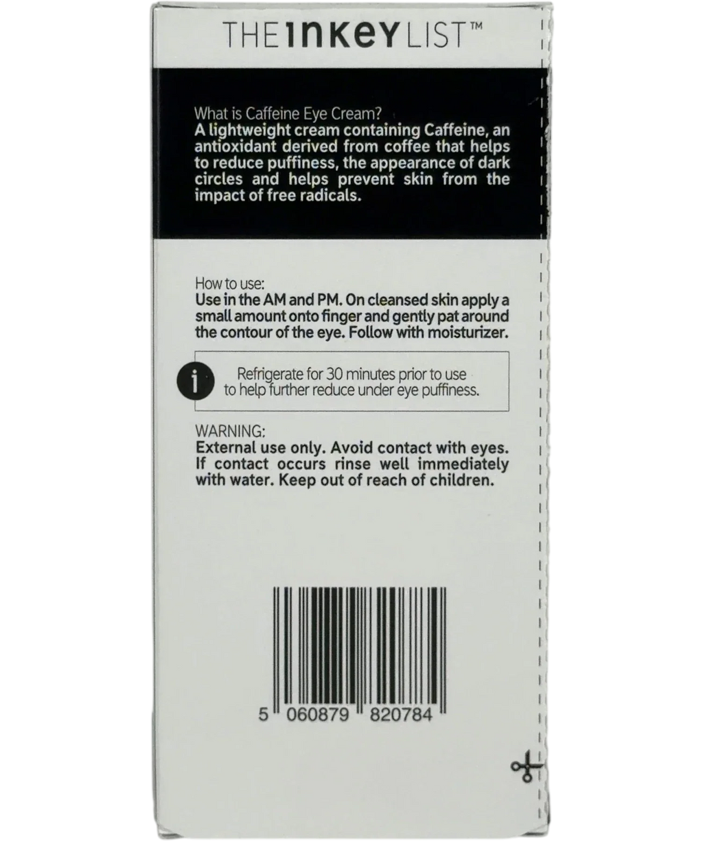 The Inkey List Caffeine Eye Cream, size 15ml — back