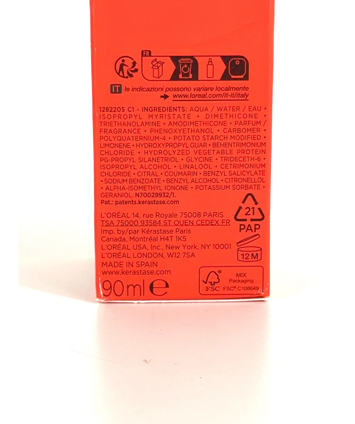 Kérastase Première Repairing Anti-Frizz Filler Serum, size 90ml — care label