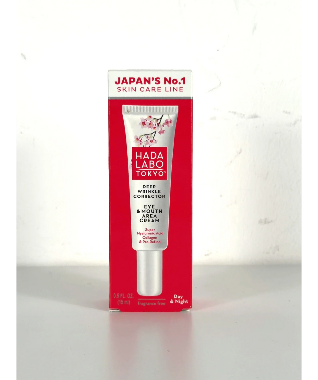 Hada Labo Tokyo Wrinkle Corrector Eye and Mouth Cream, size 15ml — label