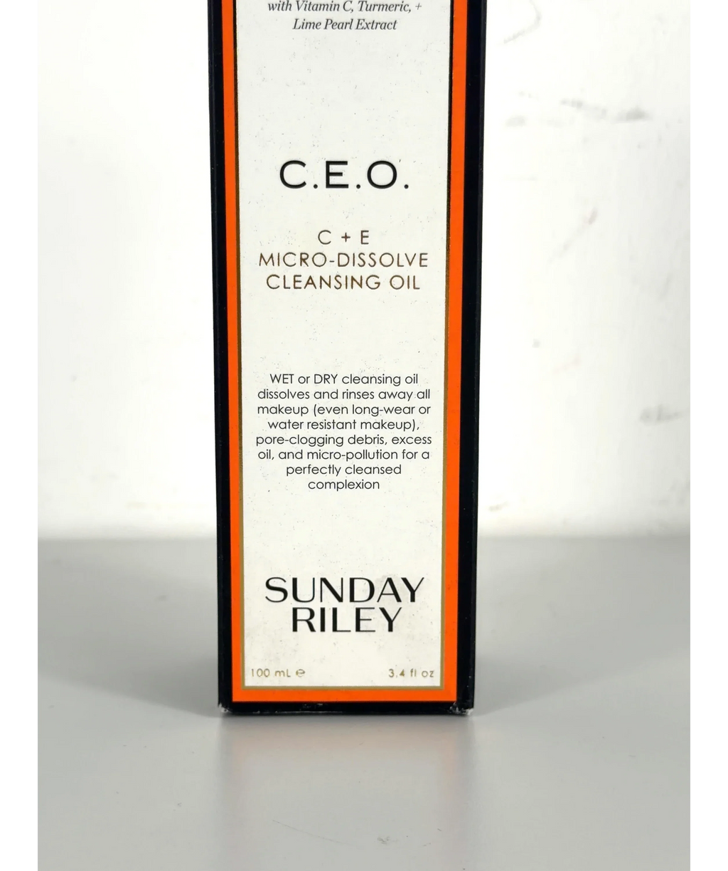 Sunday Riley C.E.O. C + E Micro-Dissolve Cleansing Oil, size 100ml — label