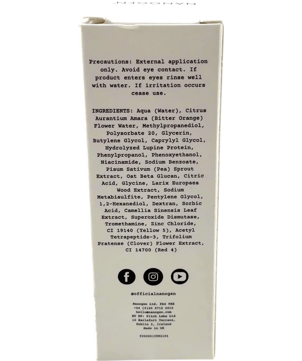 NANOGEN HAIR GROWTH FACTOR TREATMENT, size 30ml — back
