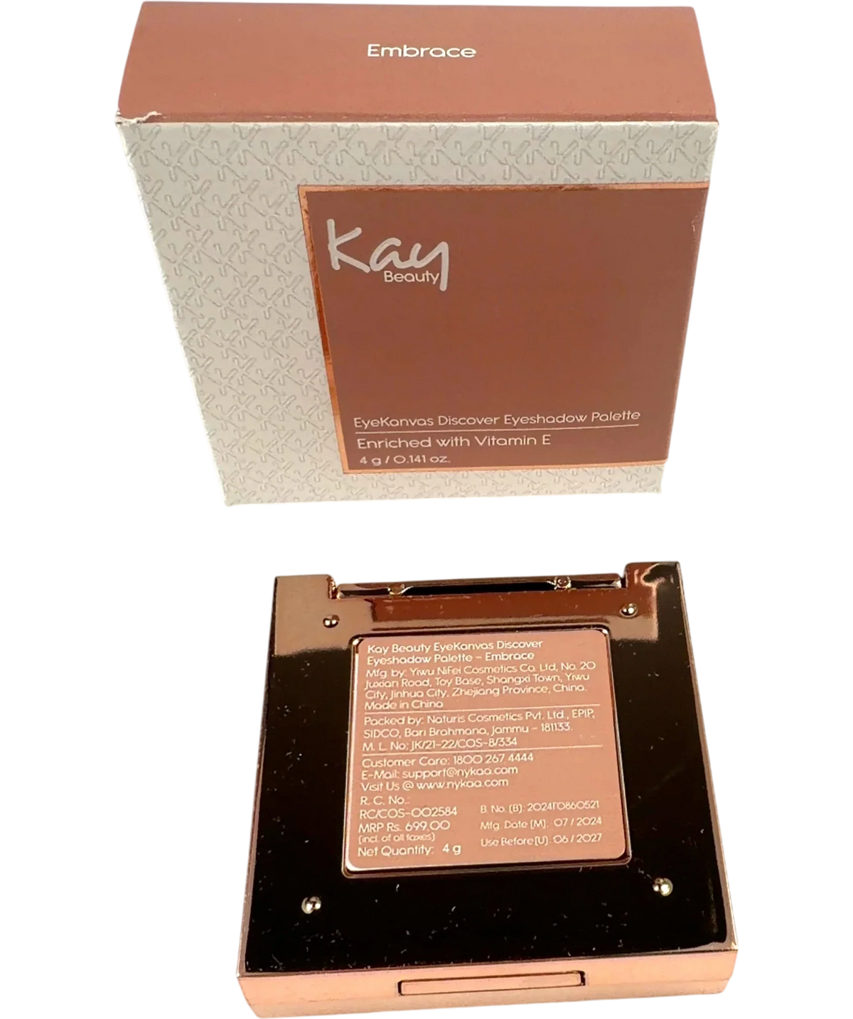 KAY BEAUTY Embrace EyeKanvas Discover Eyeshadow Palette, size 4g — back