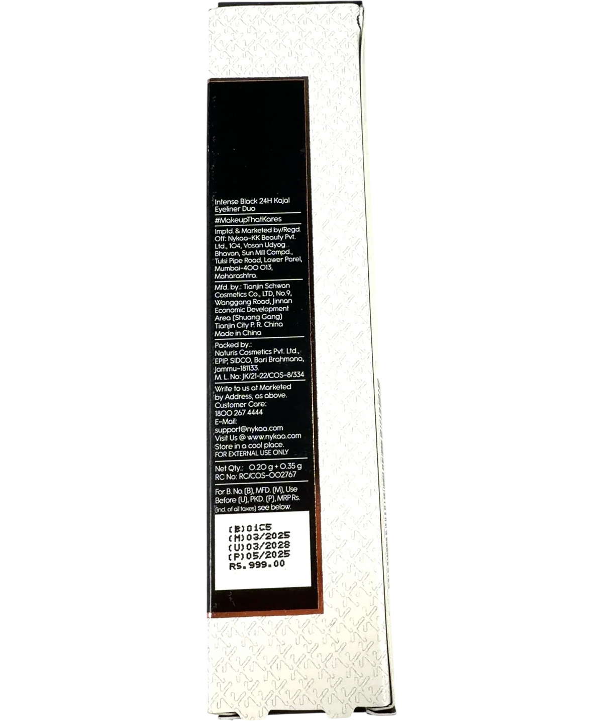 KAY BEAUTY Intense Black Intense Black 24H Kajal Eyeliner Duo, size 0.007oz — back