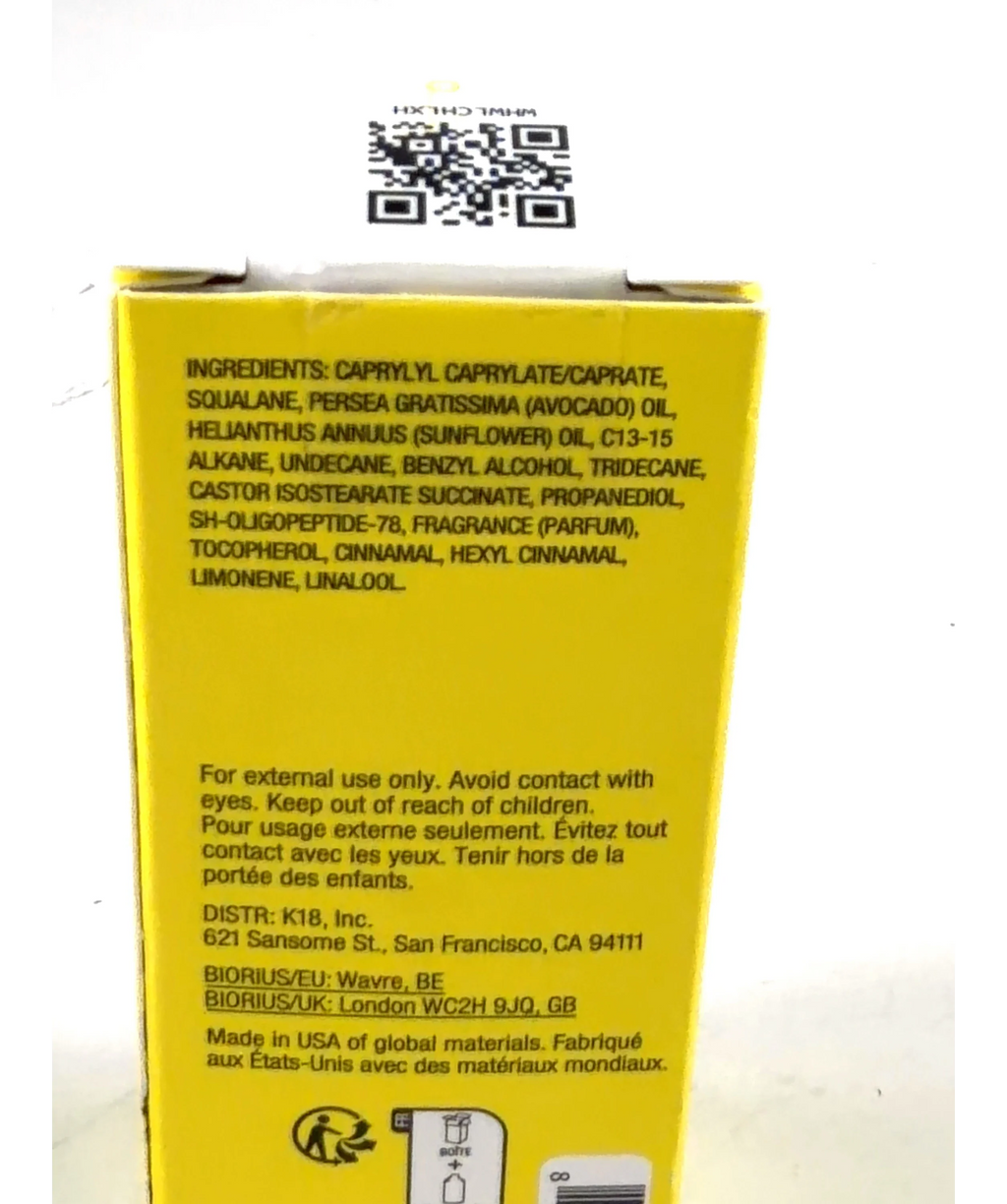 K18 molecular repair hair oil, size 30ml — fabric detail