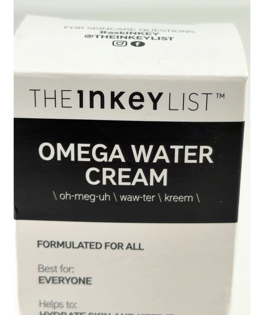 The Inkey List Omega Water Cream, size 50ml — label