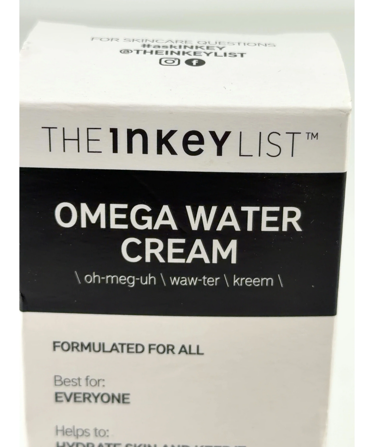 The Inkey List Omega Water Cream, size 50ml — label