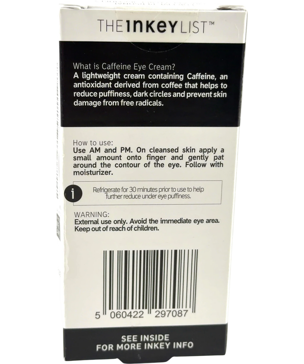The Inkey List Caffeine Eye Cream, size 15ml — back