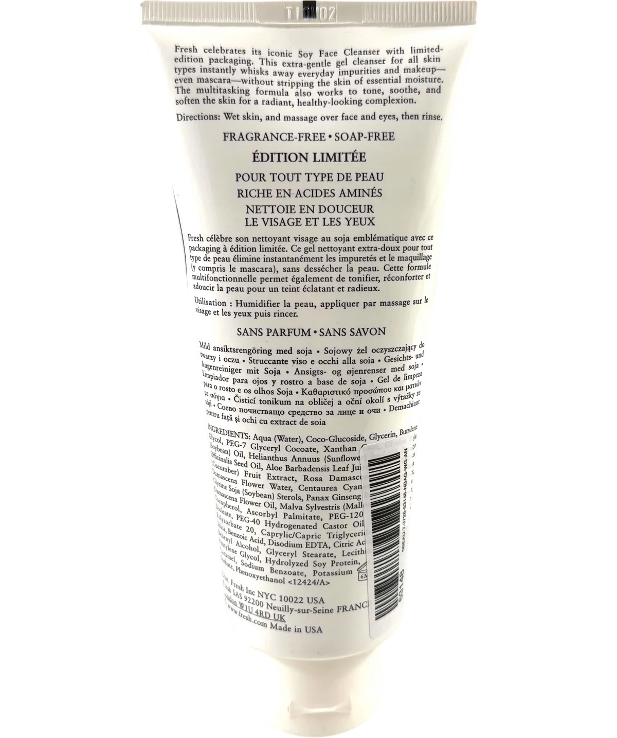 fresh SOY FACE CLEANSER, size 200ml — back