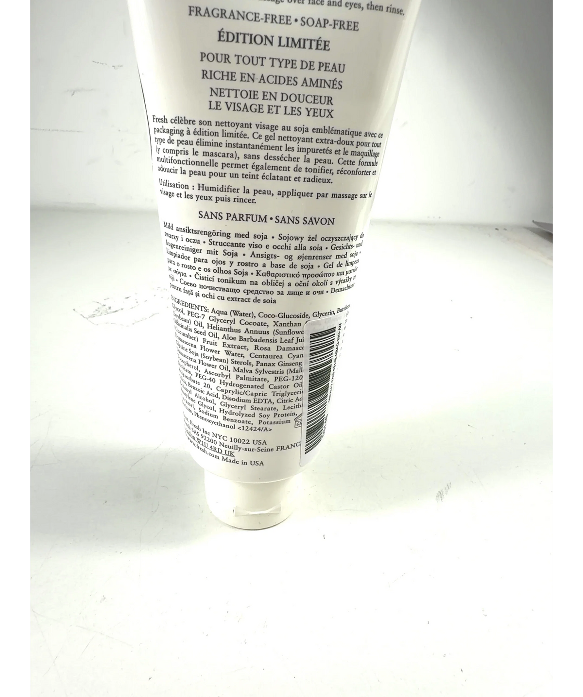 fresh SOY FACE CLEANSER, size 200ml — fabric detail