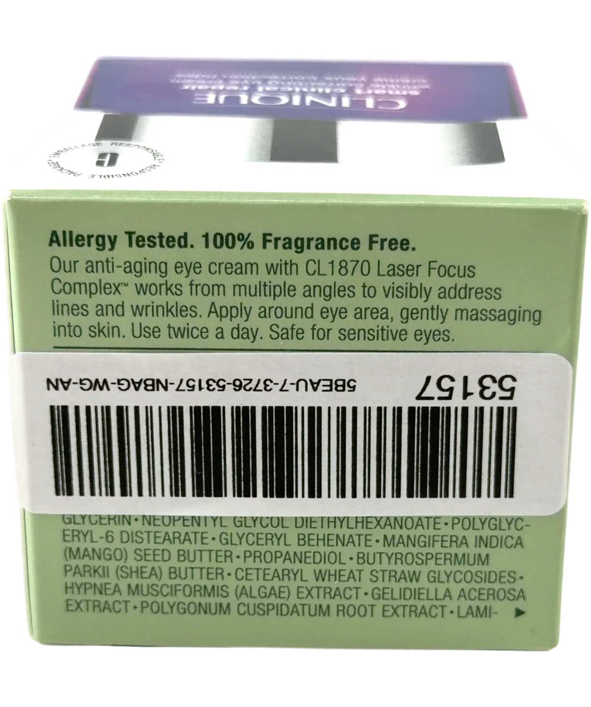 Clinique smart clinical repair wrinkle correcting eye cream, size 15ml — back