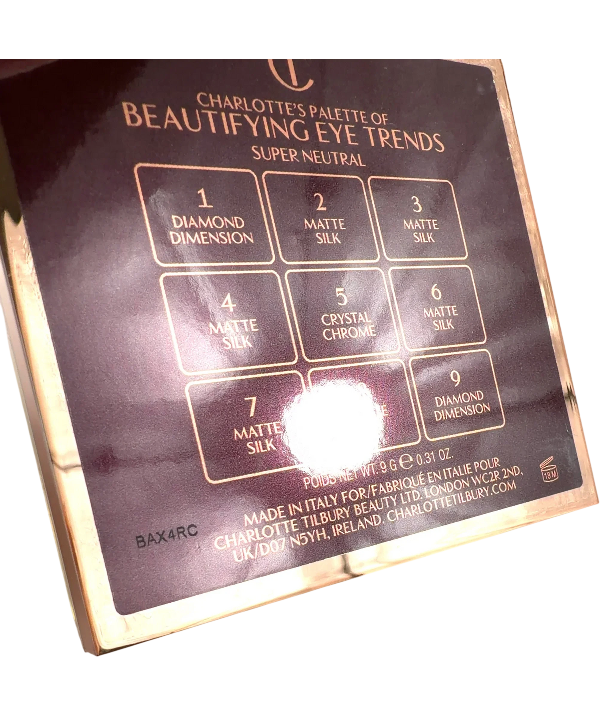 Charlotte Tilbury Super Neutral Palette of Beautifying Eye Trends, size 9g — back