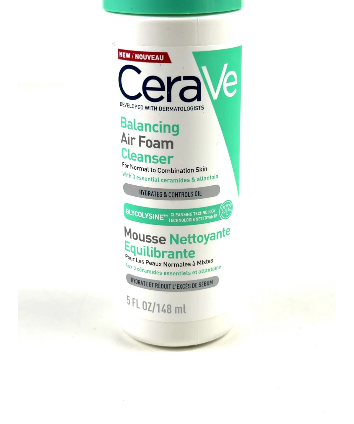 Cerave Balancing Air Foam Cleanser, size 148ml — label