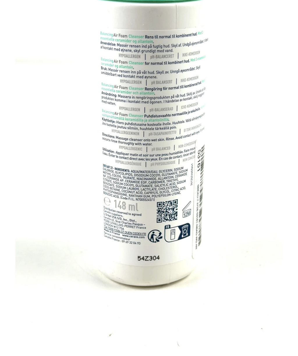 Cerave Balancing Air Foam Cleanser, size 148ml — fabric detail