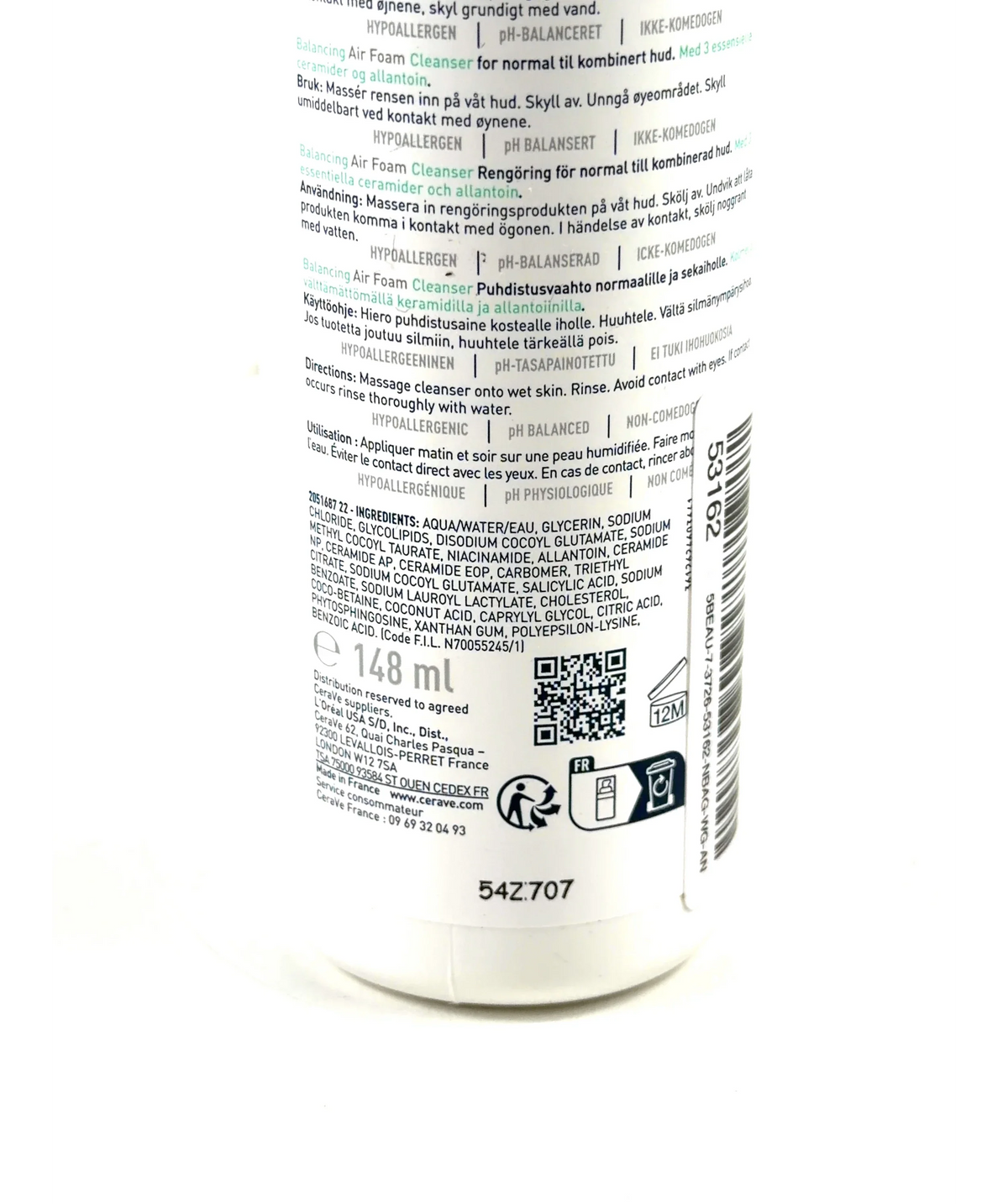 Cerave Balancing Air Foam Cleanser, size 148ml — detail