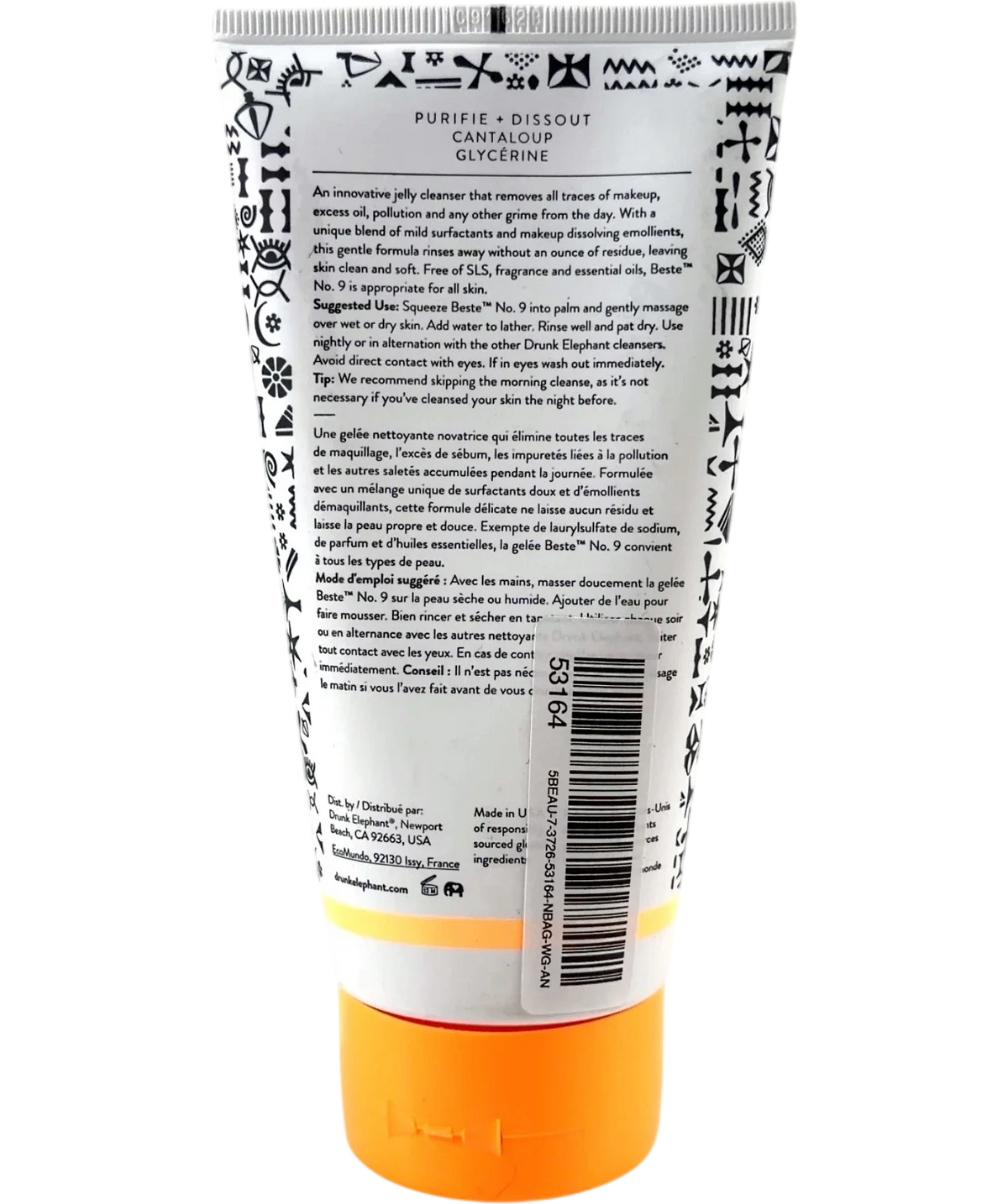 Drunk Elephant Beste No. 9 Jelly Cleanser, size 150ml — back