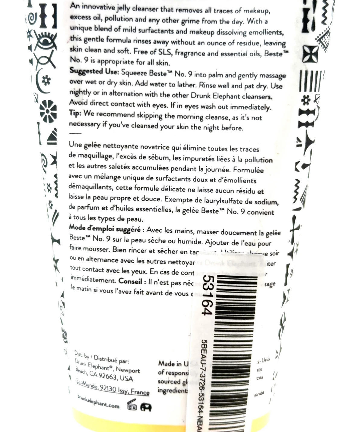 Drunk Elephant Beste No. 9 Jelly Cleanser, size 150ml — fabric detail