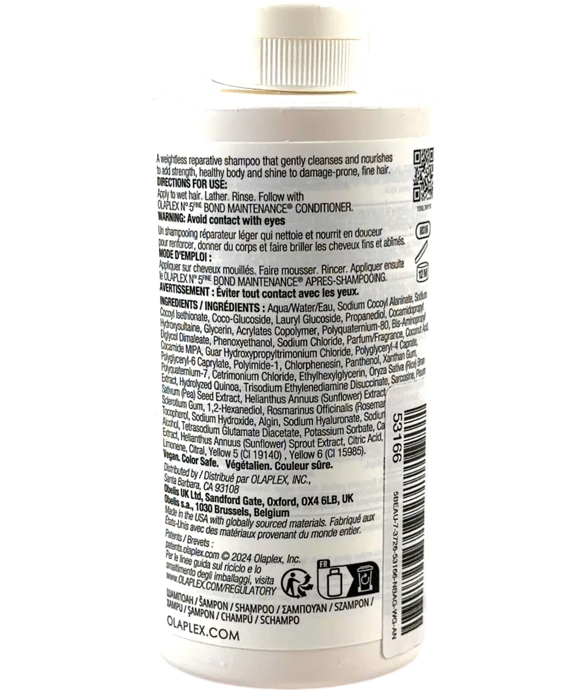 Olaplex Nº.4-Fine Bond Maintenance™ Volumizing Shampoo, size 250ml — back