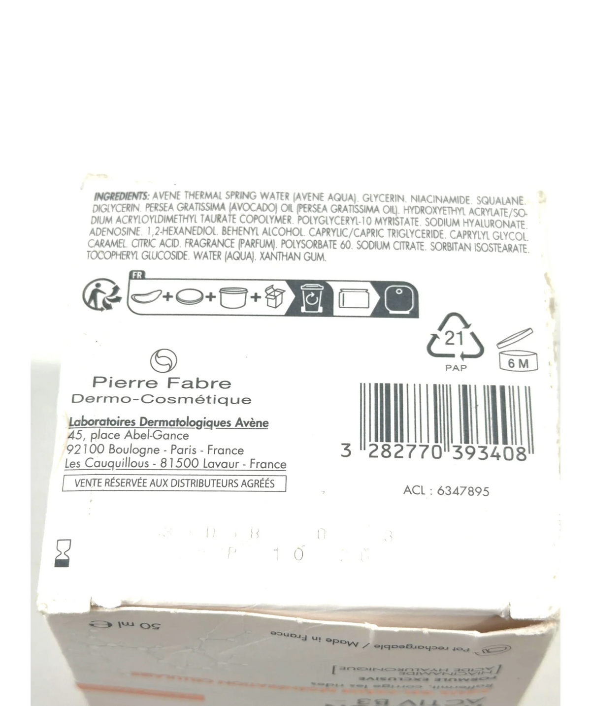 Avène HYALURON ACTIV B3 AQUA GEL-CRÈME RÉGÉNÉRATION CELLULAIRE, size 50ml — fabric detail