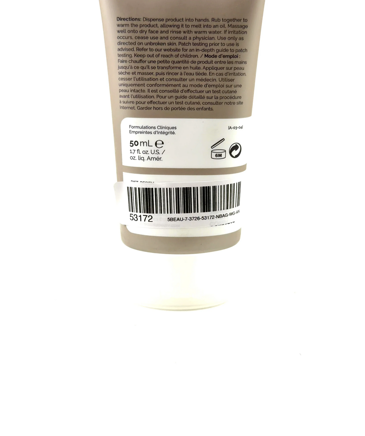 The Ordinary Squalane Cleanser, size 50ml — care label