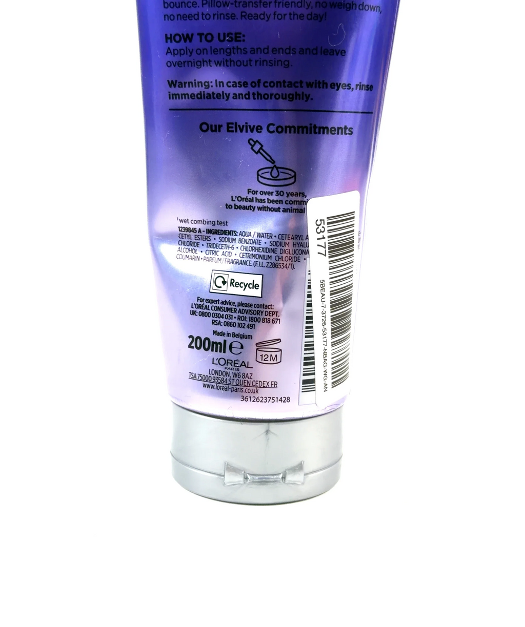 L'Oréal ELVIVE HYDRA [HYALURONIC] OVERNIGHT HYDRATING CREAM, size 200ml — fabric detail