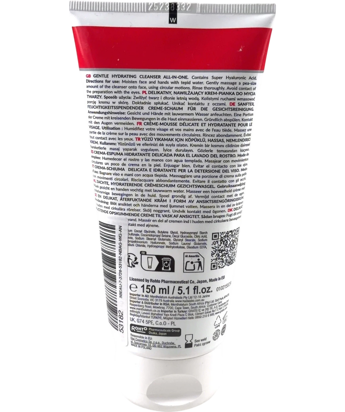 Hada Labo Tokyo GENTLE HYDRATING CLEANSER ALL-IN-ONE, size 150ml — back