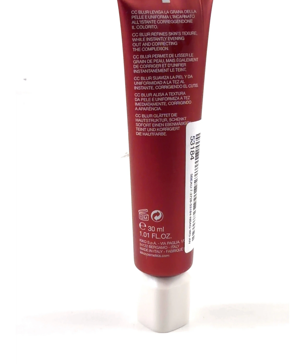 KIKO NEUTRAL SKIN TRAINER CC BLUR, size 30ml — care label