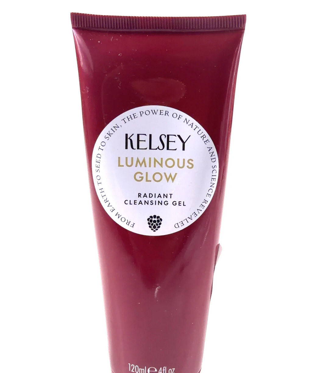 Kelsey Luminous Glow Radiant Cleansing Gel, size 120ml — label