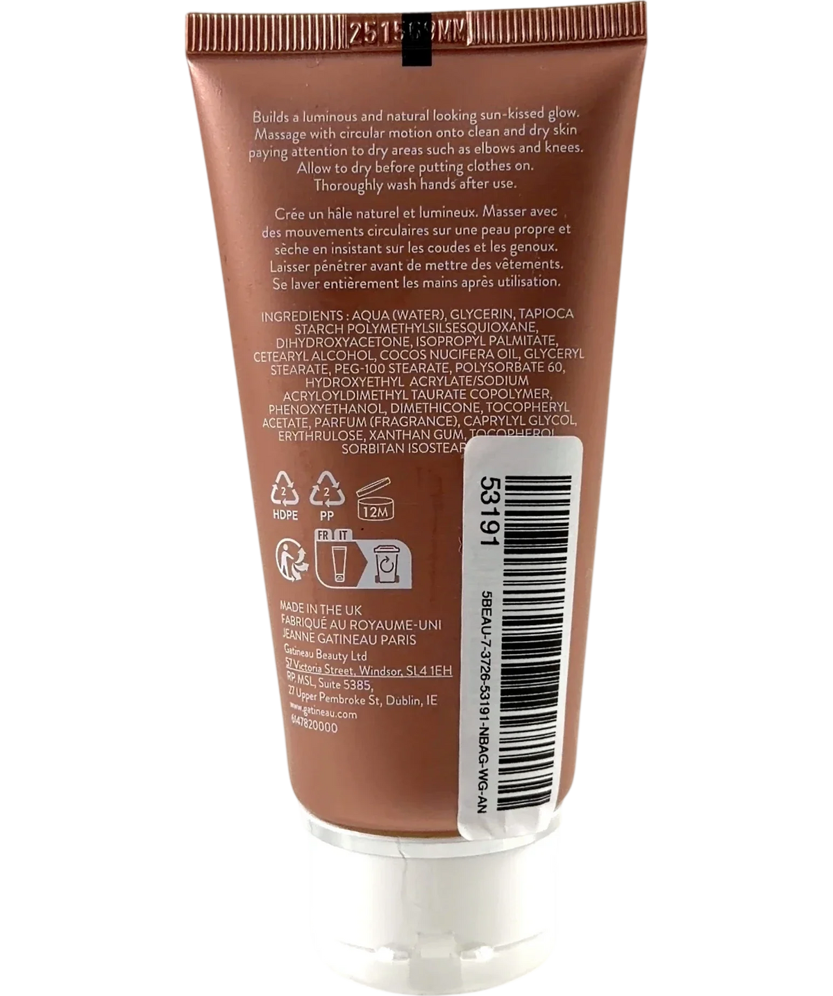 gatineau GOLDEN GLOW GRADUAL TAN, size 75ml — back