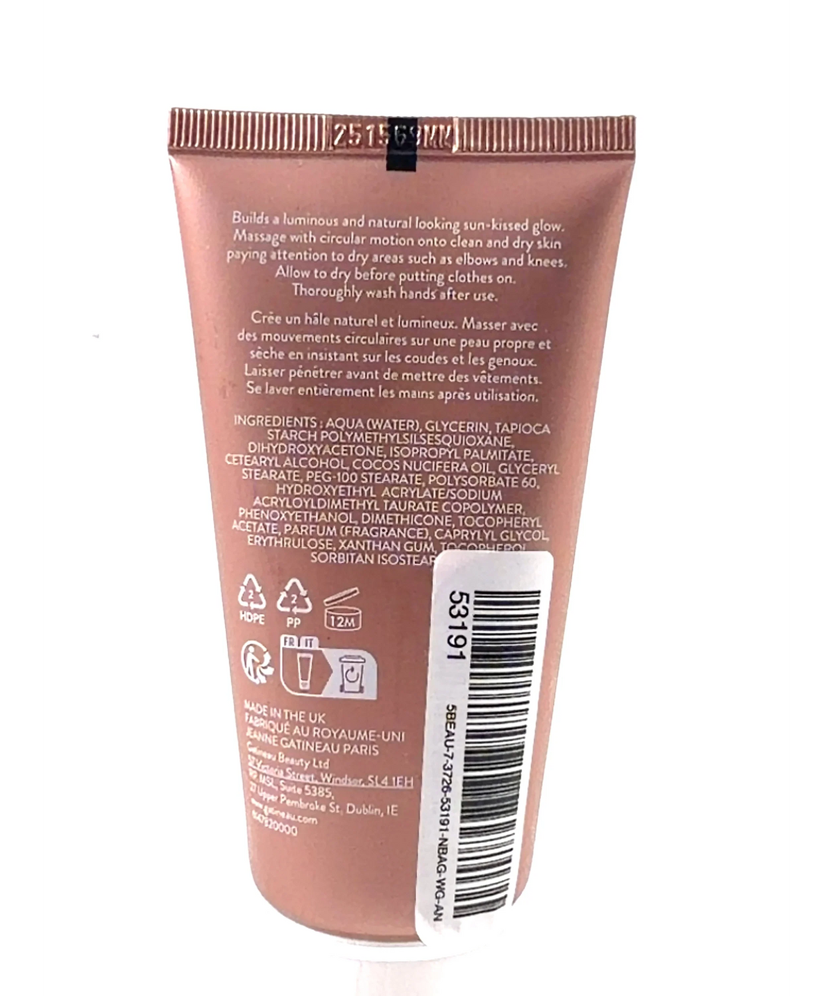gatineau GOLDEN GLOW GRADUAL TAN, size 75ml — fabric detail