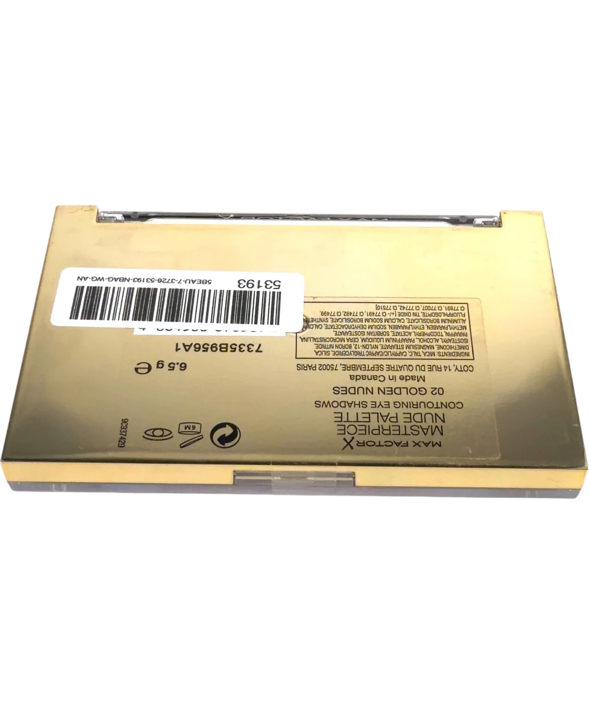 Max Factor 02 Golden Nudes MASTERPIECE NUDE PALETTE CONTOURING EYE SHADOWS 02 GOLDEN NUDES, size 6.5g — back