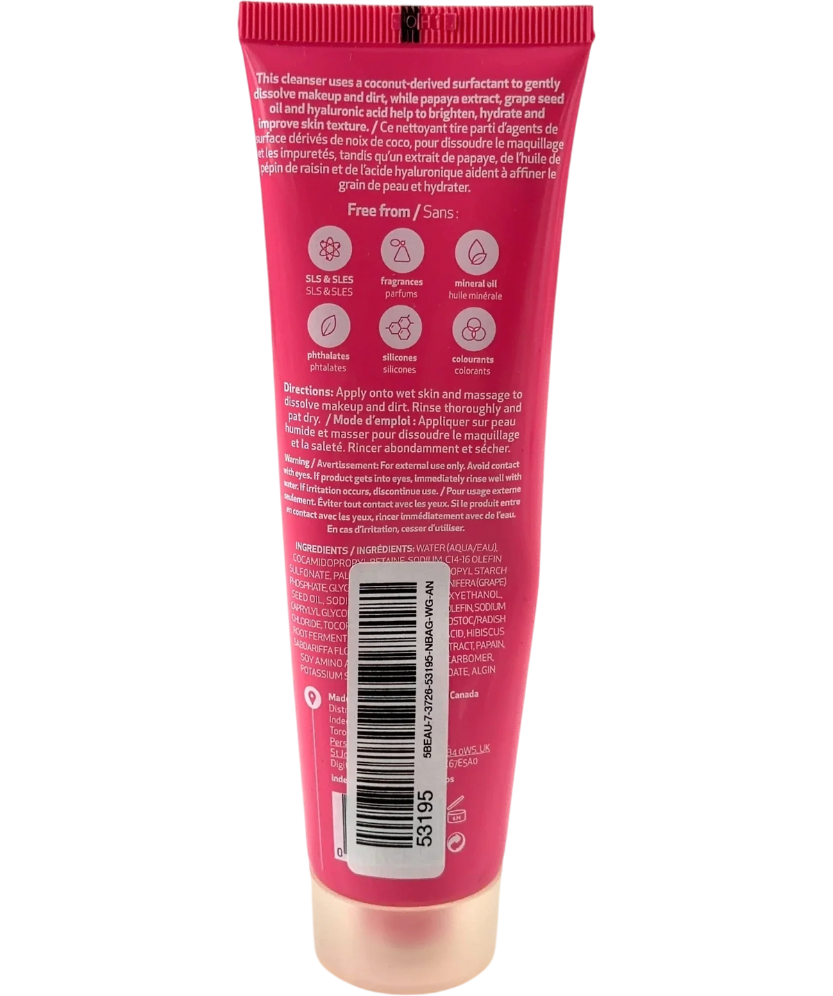 Indeed Laboratories Hydraluron Cream Cleanser, size 100ml — back