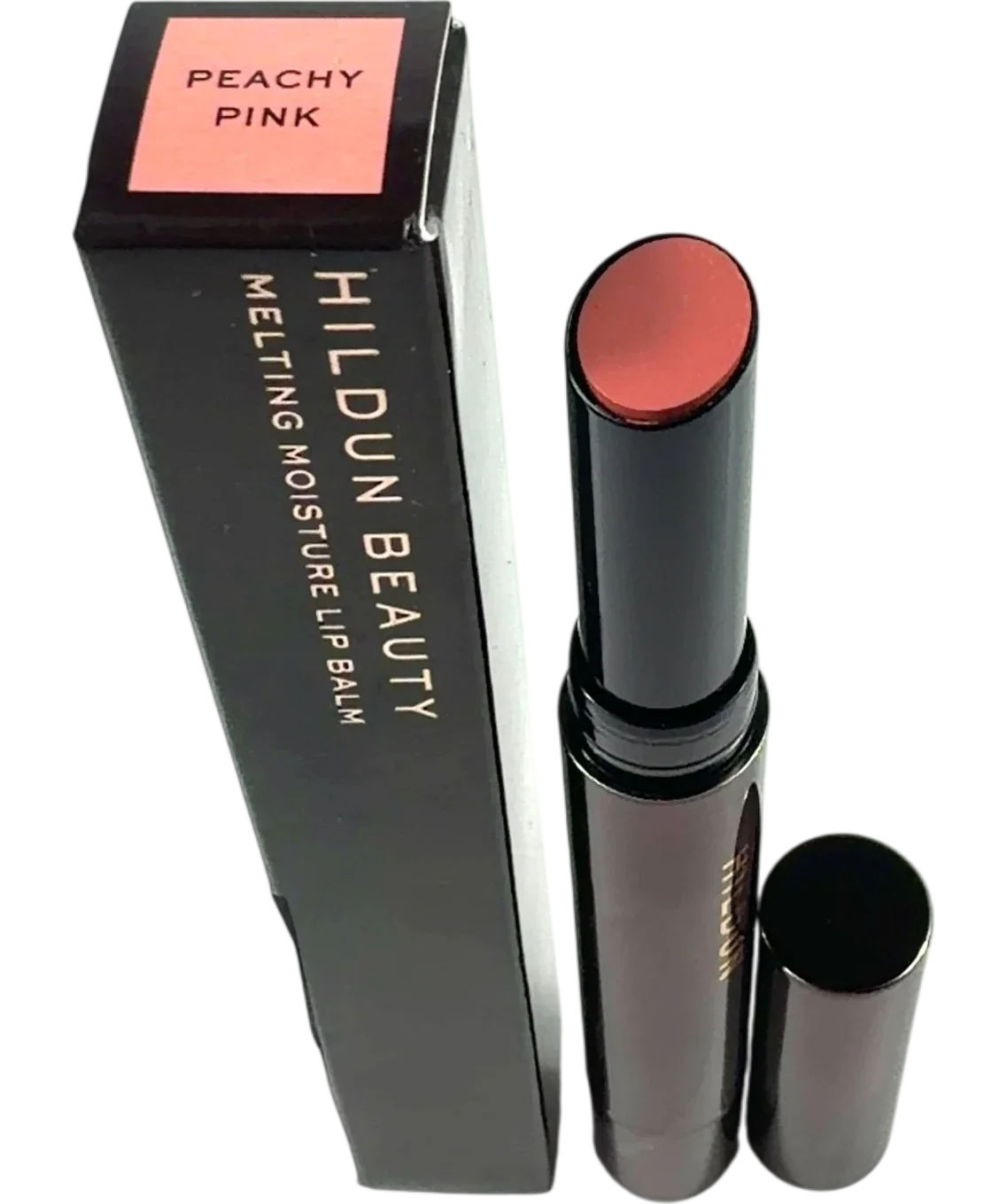 Hildun Beauty Peachy Pink MELTING MOISTURE LIP BALM, size 1.7g — back