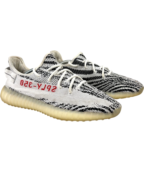 adidas White Yeezy Boost 350 V2 "Zebra", size UK 9 EU 43 👞 — front