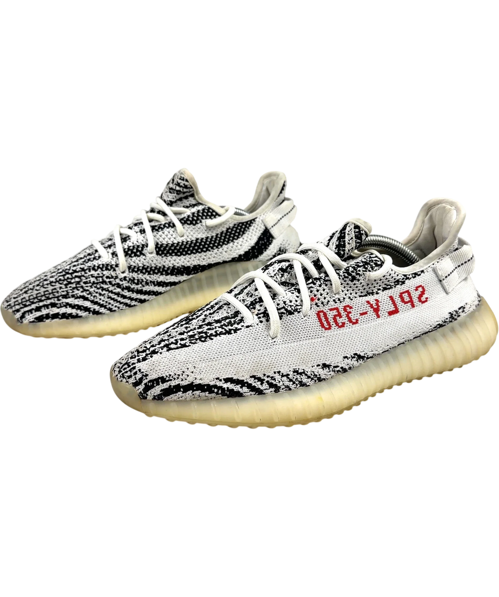 adidas White Yeezy Boost 350 V2 "Zebra", size UK 9 EU 43 👞 — label