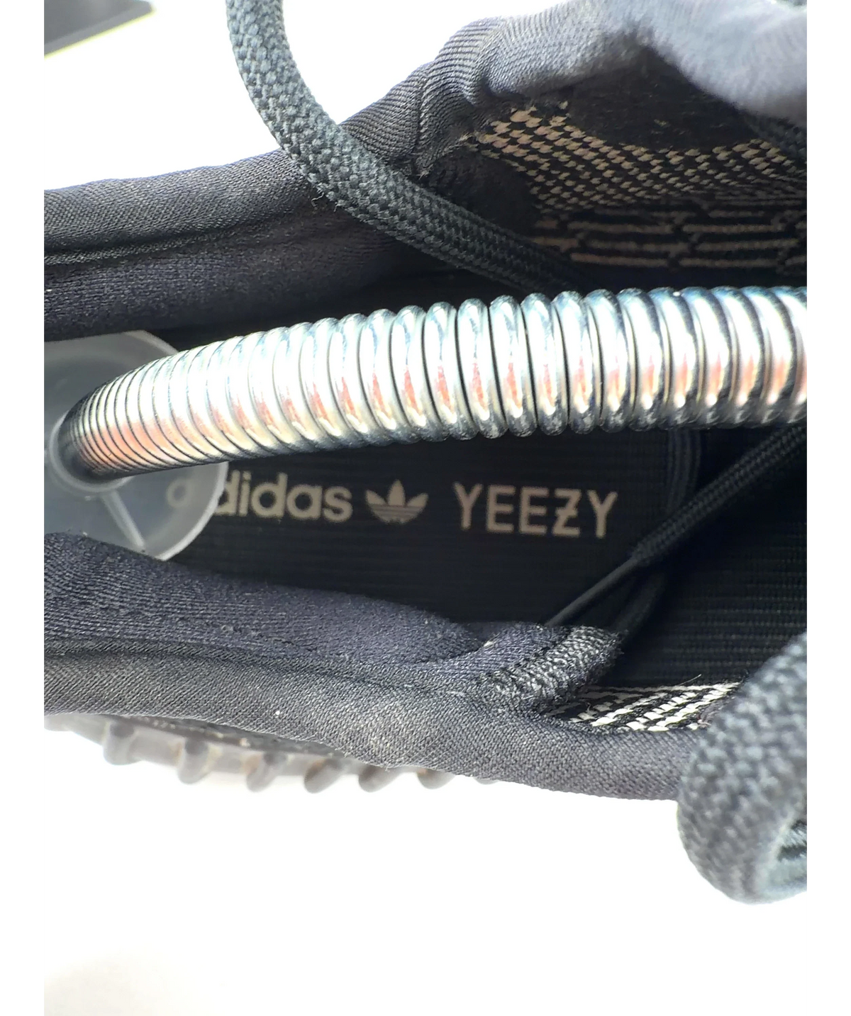 adidas Black Yeezy Boost 350 V2, size UK 9 EU 42 👠 — care label
