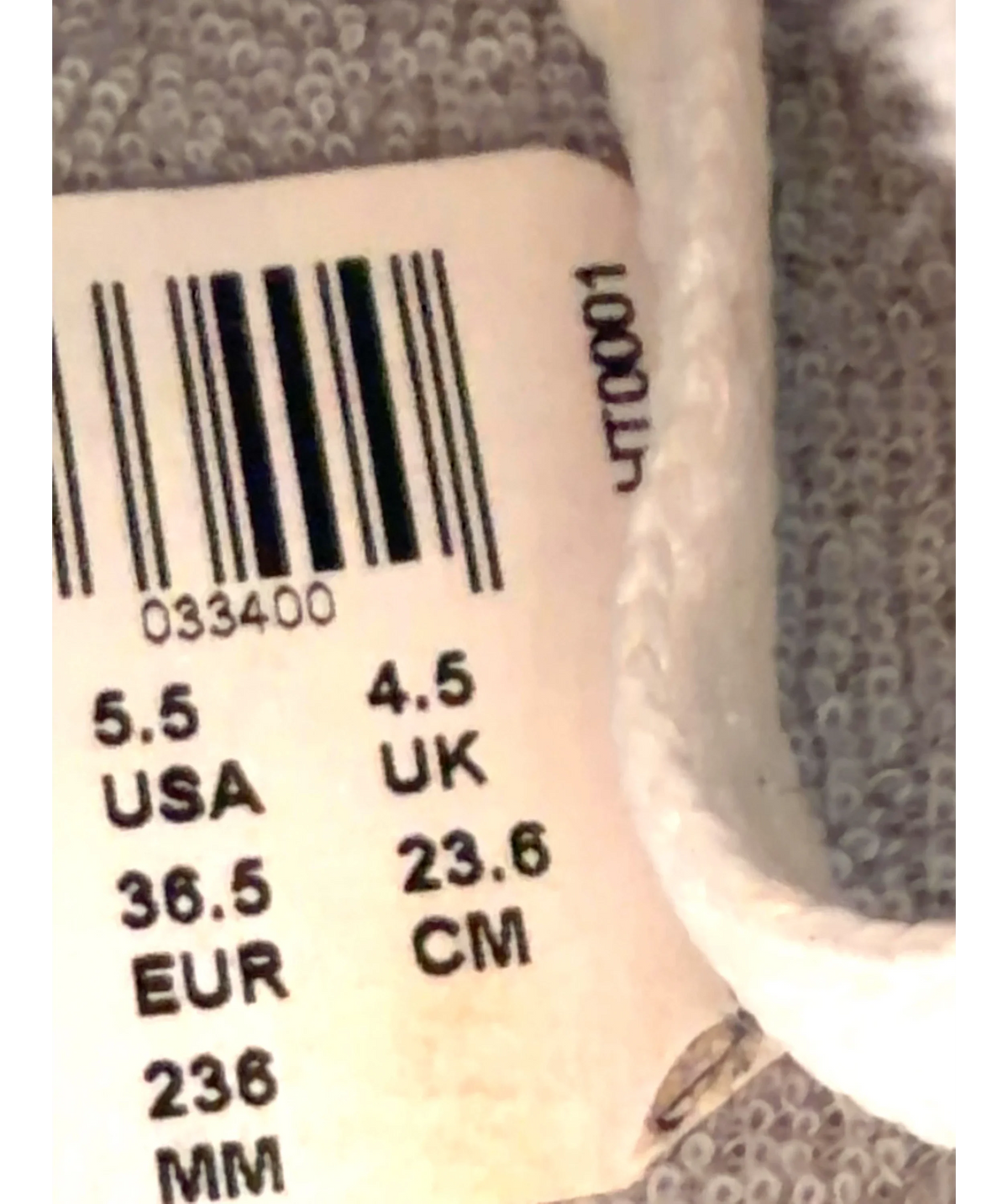 REEBOK White Colour, size UK 4.5 EU 37.5 👠 — fabric detail