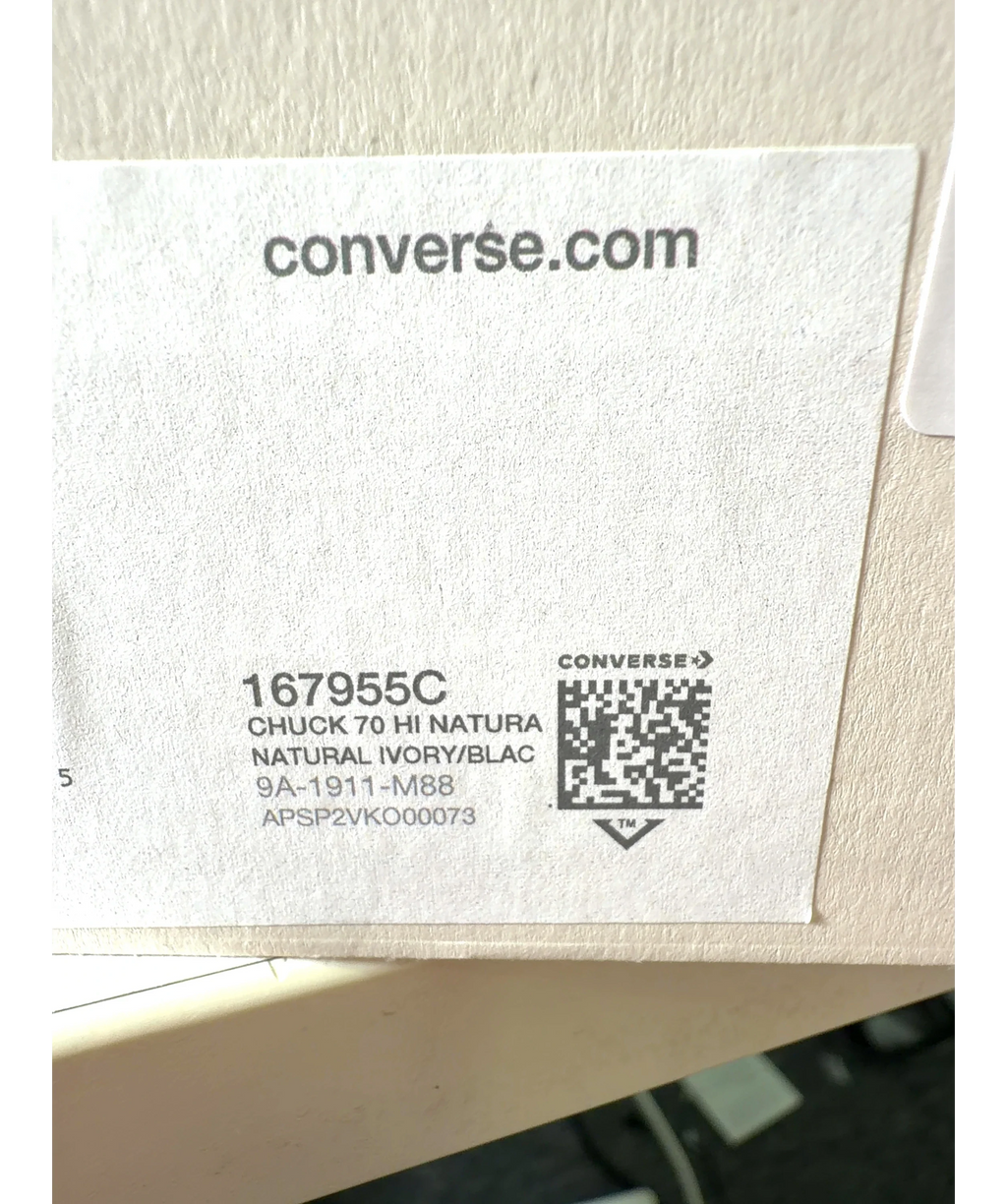 Converse Cream x Fear of God Chuck 70 Hi Natural Ivory HIGH TOP TRAINERS, size UK 10 EU 44 👞 — additional view