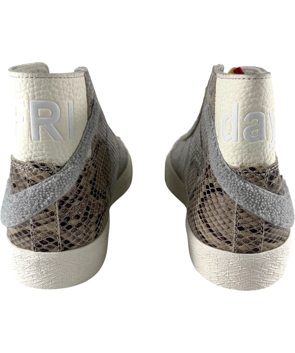 Nike Grey SB x Soulland Blazer Mid QS Fri.day 03 Snakeskin Hi-top trainers, size UK 8 EU 41 👠 — back