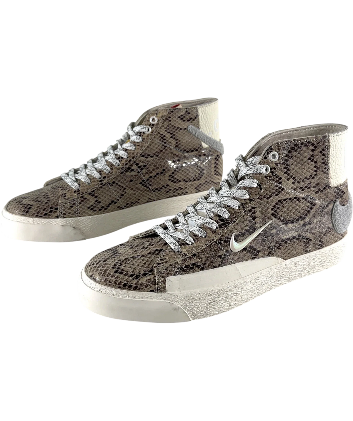 Nike Grey SB x Soulland Blazer Mid QS Fri.day 03 Snakeskin Hi-top trainers, size UK 8 EU 41 👠 — label