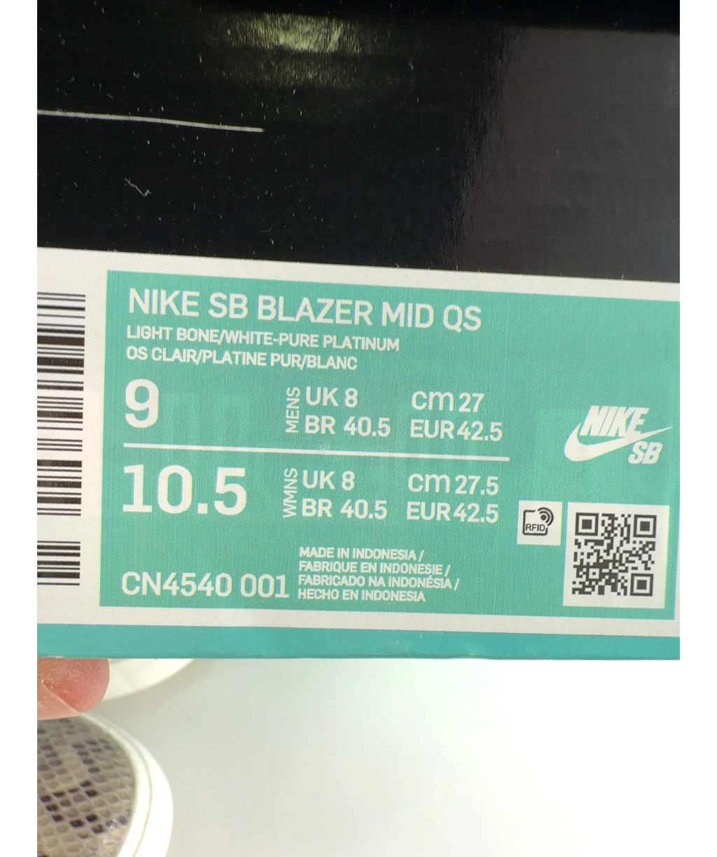 Nike Grey SB x Soulland Blazer Mid QS Fri.day 03 Snakeskin Hi-top trainers, size UK 8 EU 41 👠 — additional view