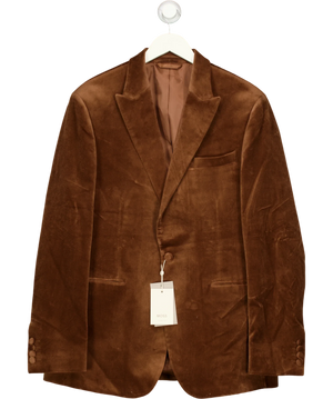 Moss Brown Velvet Chest Pocket Blazer UK 44