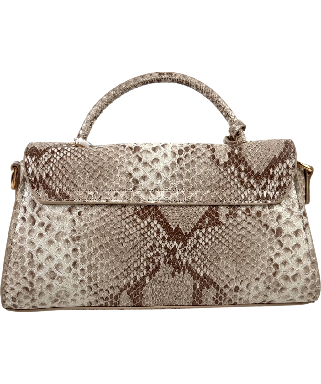 New Look Beige Snakeskin Handbag One Size — Back