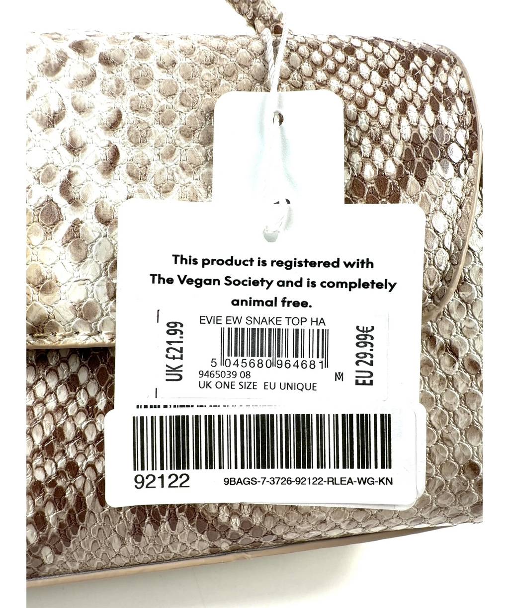 New Look Beige Snakeskin Handbag One Size — Materials
