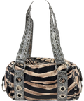 Jaded London Black Marza PU Leather Studded Bag — front